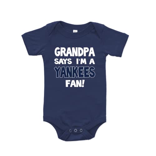 NanyCrafts Baby's Grandpa Says I'm a Yankees Fan Bodysuit, Baby Yankees Fan