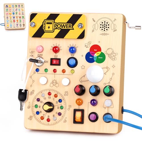 Grarain Busy Board for Toddlers - Montessori Educational Toy for 1-3 Year Old Boys & Girls | Travel-Friendly Sensory Learning Activity | Ideal for Kids with Autism(Busy Board v5)
