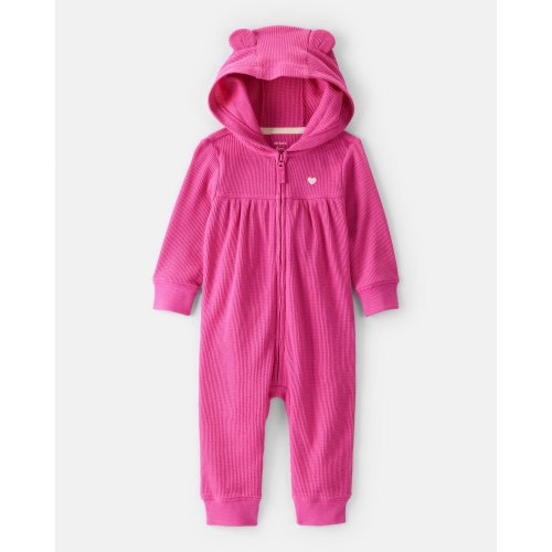 Baby Girl Heart Long-Sleeve Jumpsuit - Pink - Carter's | Carter's