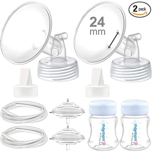 Maymom Pump Parts Compatible with Spectra S2 S1 Replacement Kit for Spectra Pump Parts 24 mm Flange Duckbill Valve Tube Bottle Backflow Protector, Not Original S2 S1 Accessories