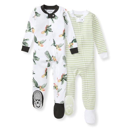 Burt's Bees Baby baby-boys Boys Sleeper Pjs, 100% Organic Cotton, One-piece Footie, Zip Up Jumpsuit, Snug Fit Pajamas