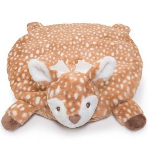 Bearington Baby Lil' Willow Tummy Time Mat, 30 x 30 Inch Fawn Plush Stuffed Animal Blanket, Woodland Nursery Decor, For Ages 0-3