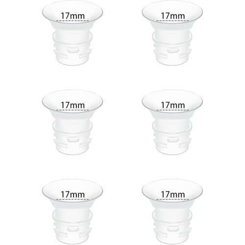 6pcs Flange Insert 17mm Compatible with eufy S1 pro/S1/E20/E10 Wearable Breast Pump, 17mm Flange Sizing Kit for eufy Pump, BPA Free Silicone, Comfortable and Precise Fit for Better Suction