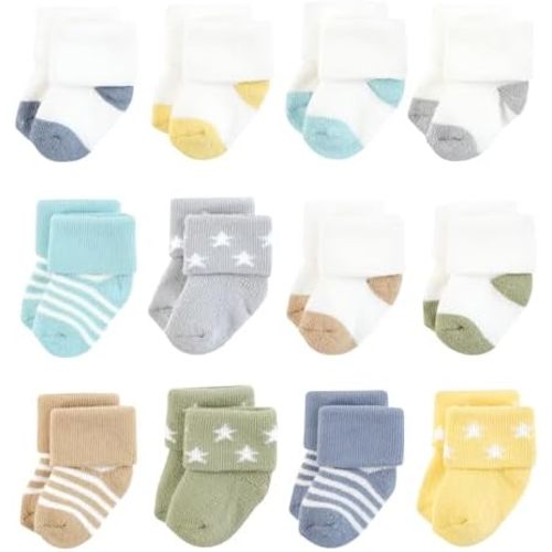 Hudson Baby Unisex Baby Cotton Rich Newborn and Terry Socks