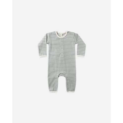 Ribbed Baby Jumpsuit || Steel Blue Micro Stripe – Quincy Mae
