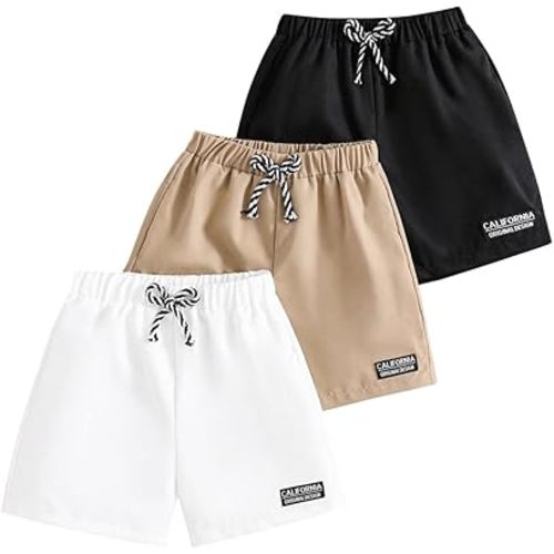Toddler Boy Clothes - Letter Patched Detail Boy Shorts - 3 Piece Little Boys Summer Short Pants Sets