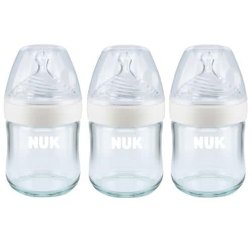 NUK Simply Natural Glass Baby Bottles, 4 oz, 3 Pack