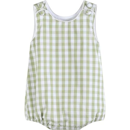 Lil cactus Baby & Toddler Boys and Girls Seersucker or Gingham One-Piece Bubble Romper Cotton Summer Outfit with Snaps Wear