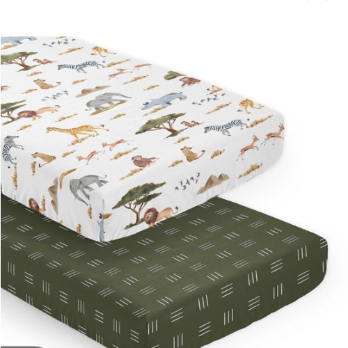 Jungle Collection 2 Pack Crib Sheets