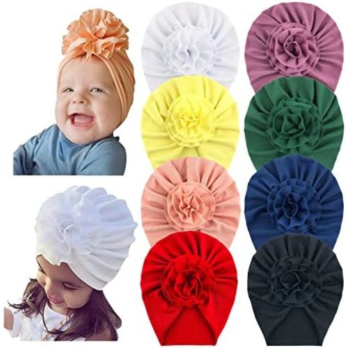 Angla Baby Large Flower Knot Donut Bow Beanie Turban Hat Cap Muslim Bonnet Headwrap