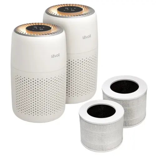 Levoit Core Mini Air Purifier with Night Light, 2-pack, Additional Filters Included | Costco
