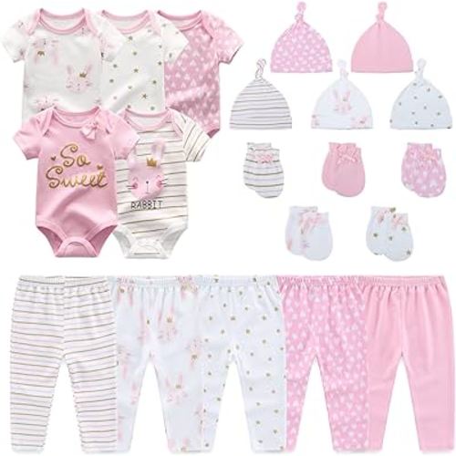 JELYLOVE 20 Pack Baby Boy Girl Bodysuits Sets New born Clothes Essentials | classic & stylish,newborn essentials set,easy to mix & match,everyday wear,easy diaper changes,perfect for new parents