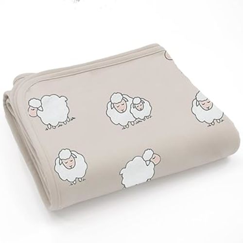 Woolino Baby Blanket for Crib or Stroller - Merino Wool and Organic Cotton Infant Blanket - 4 Season - 40” x 31.5” - Sheep