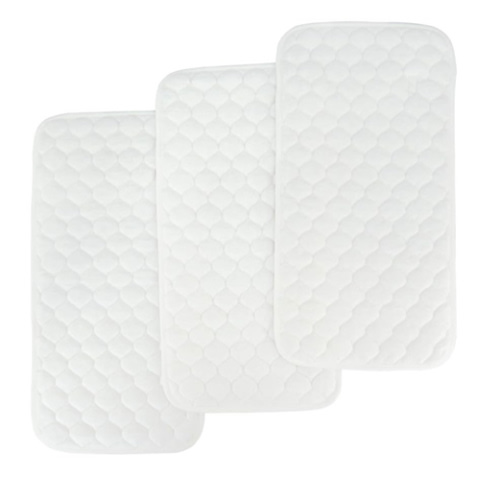BlueSnail Quilted Thicker Waterproof Changing Pad Liners,3 Count(Snow White 13” x 27”)