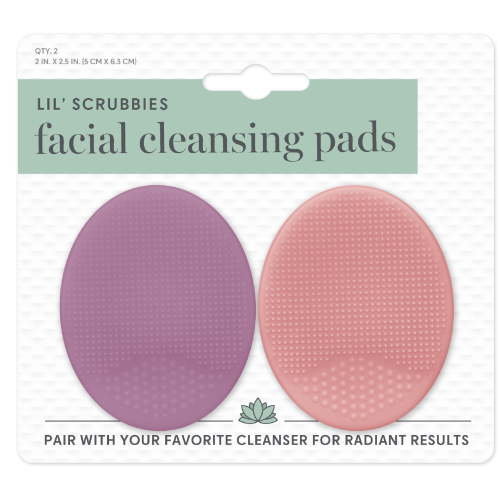 S&T INC. Lil' Scrubbies Facial Cleaning Pads for All Skin Types, 2 Count