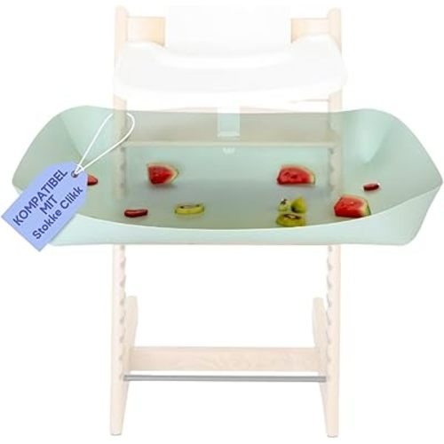 CATCHY -Food Catcher-Compatible with Stokke Clikk High Chair +11 Other High Chairs-Highchair Sold Separately-Baby & Toddler Food & Mess Catcher-Premium Linen Inspired -Under High Chair Accessory