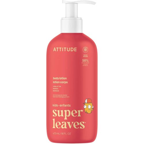 ATTITUDE Body Lotion for Kids, EWG Verifed Moisturizer, Dermatologically Tested, Plant and Mineral Based Cream, Vegan, Mango, 16 Fl Oz