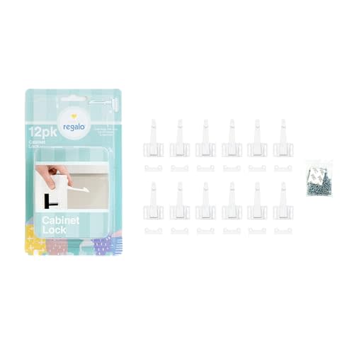 Home Safety Cabinet Drawer Latch 12pk, Award-Winning Brand, Babyproofing Essential, White
