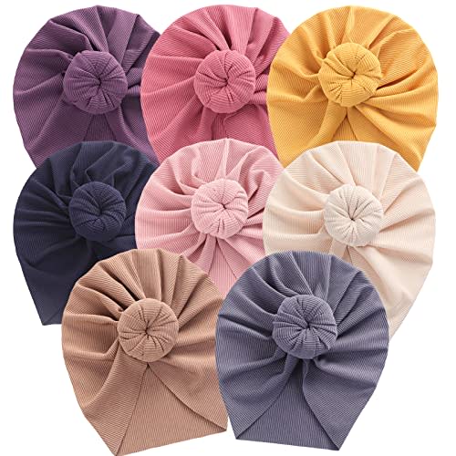 Baby Hats Newborn Baby Girls Turban Hospital Hat Infant Toddler Kid Hat Big Hair Bow Top Knot Head Wrap