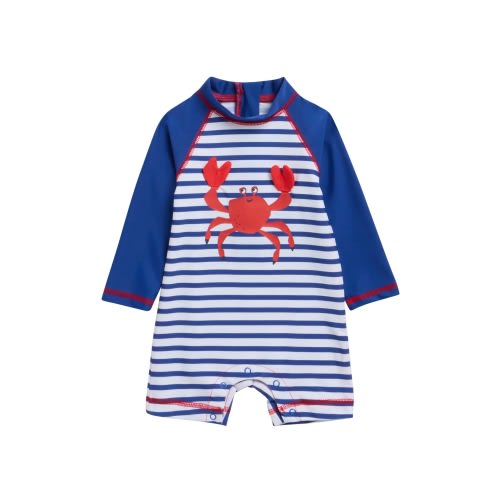 Crab Long Sleeve UPF 50 One Piece Rashguard Swimsuit
