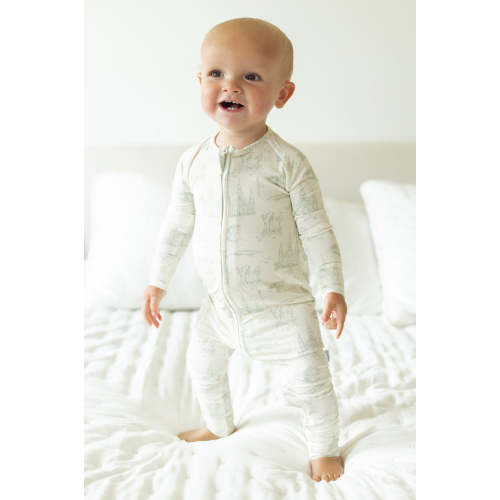 Sage Toile Double Zipper Bamboo Sleeper