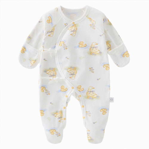 1-3 Months Newborn Footed Sleeper Gown With Mitten Side Baby Footed Print Infant Play For 0 6 Months One-Piece Footed Romper Newborn Gift