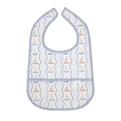 The Wipe It Bib, Sailboats - Apple of My Isla Bibs | Maisonette