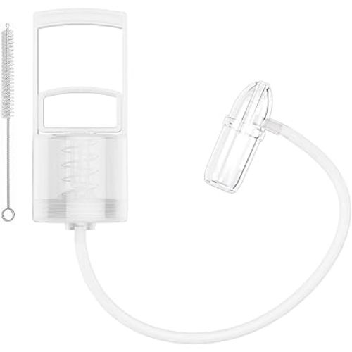 Nasal Aspirator for Baby, Baby Nose Sucker, Booger Sucker with Hand Pump and Non-Invasive Tip to Clear Clogged Passages and Boogers (Translucent White, Standard)