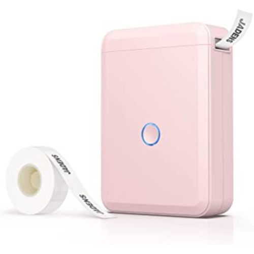 JADENS Label Maker Machine with Tape, Portable Bluetooth Label Printer for Storage, Light Pink