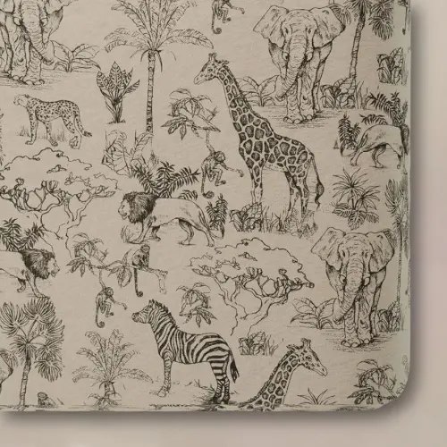 Oilo Crib Sheet, Breathable, Fitted, Organic Cotton Jersey, 300-Thread, Machine Wash, Fits Standard Crib (28" x 52" x 6"), Toddler Bedding, Heirloom Organic Collection, Vintage Safari