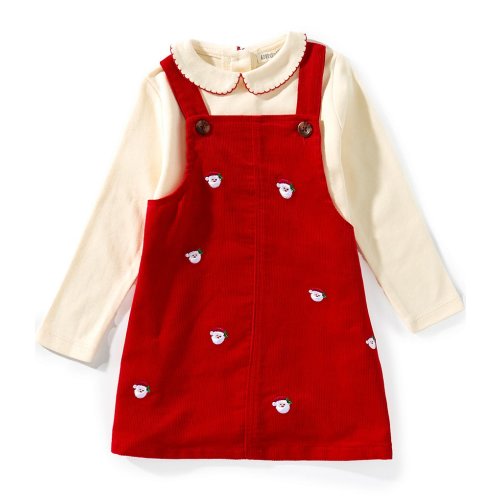 Adventurewear 360 Baby Girls Santa Long Sleeve Schiffli Dress Set