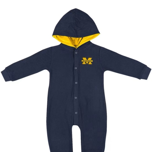 Colosseum Michigan Wolverines Baby BLUE Lumpy Space Long Sleeve Romper - 150324671
