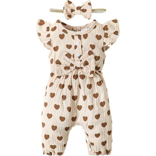 Mioglrie Newborn Baby Girl Clothes One Piece Jumpsuits Clothes Short Sleeve Rompers Summer Clothes for Baby