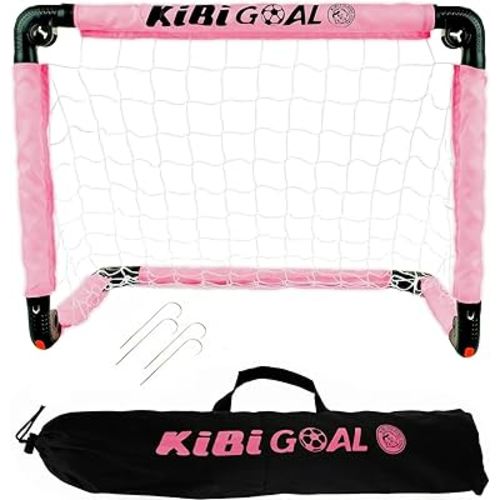 Soccer Gifts for Girls, Mini Foldable Portable Goal for Kids, Girl Small Goals for The Backyard + Indoor + Outdoor, Pink Soccer Toy Gift for Children