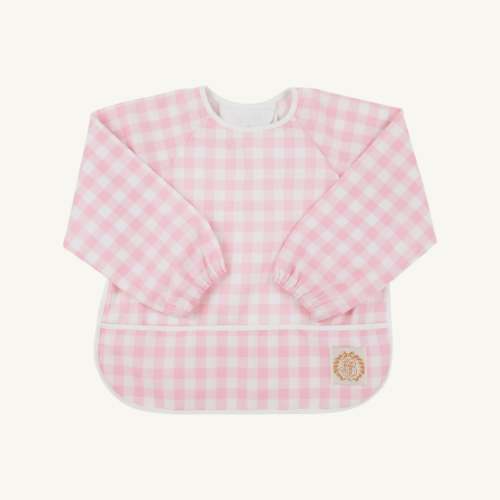 Biscuit Bib - Palm Beach Pink Gingham with Worth Avenue White