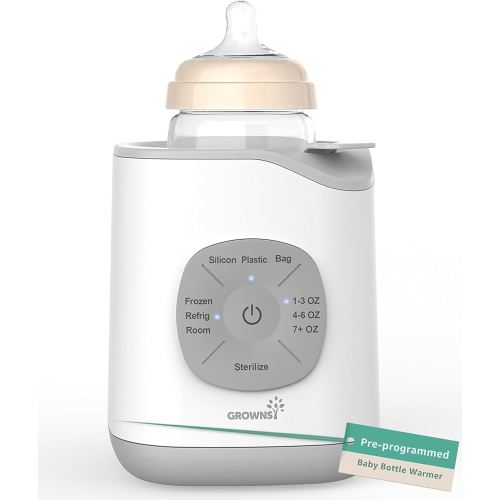 GROWNSY Bottle Warmer, Baby Bottle Warmer Fast for Breastmilk & Formula, Accurate Temperature Control, Milk Warmer for All Bottles with Thaw, Sterilizing, Keep Warm, Heat Food