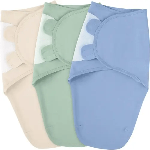 Baby Swaddle for Newborns - 100% Cotton 3 Pack Swaddle Sack for 0-3 Months, Baby Girl & Boy, Breathable Soft Preemie
