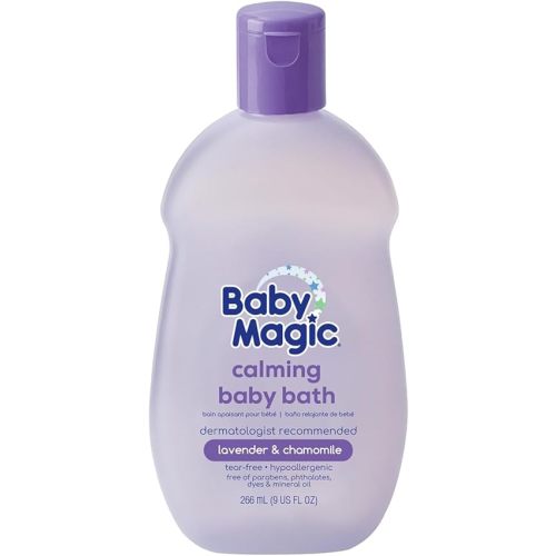 Baby Magic Calming Baby Bath, Lavender & Chamomile Scent, Specially Formulated for Baby's Delicate Skin, Made with Calendula, Tear Free, Hypoallergenic, Dermatologist Recommended, 9 Fl Oz