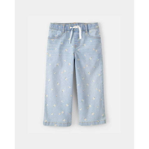 Toddler Girl Floral Drawstring Wide-Leg Jeans - Light Wash - OshKosh B'gosh | Carter's