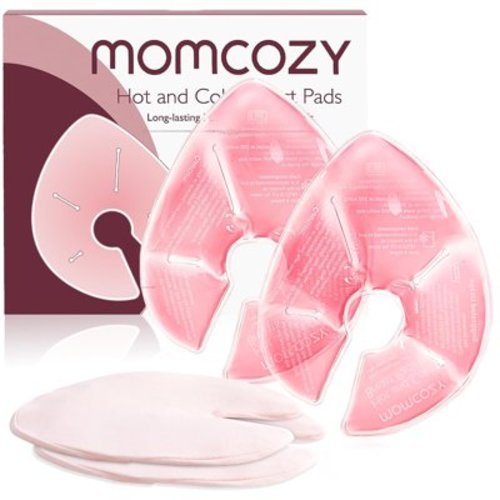Momcozy Larger Breast Therapy Packs, Hot and Cold Breast Pads with 2 Soft Covers, Breastfeeding Essentials, 2 Pack