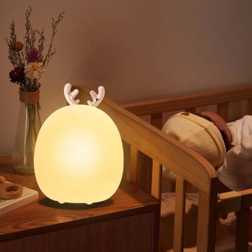 Night Light for Kids, Cute Night Lamp, Baby Night Light with 6 Colors Changing, BPA Free Nursery Lamp, Touch Toddler Night Lights, USB Rechargeable Night Lights for Kids Room, Baby Nursery