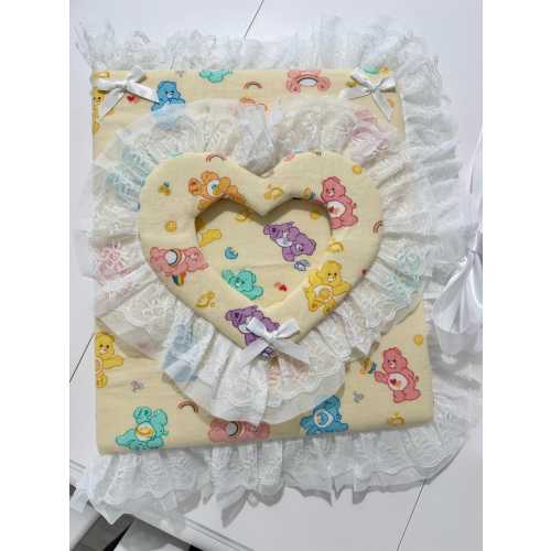 Fabric Scrapbook | Gingham Scrapbook, Fabric Baby Book, Carebears Photo Book, Vintage Carebear Fabric Photo Album Handmade