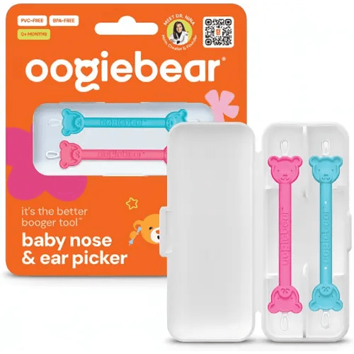 oogiebear Baby Nose & Ear Picker with Case, 3 Pieces, Blue & Raspberry