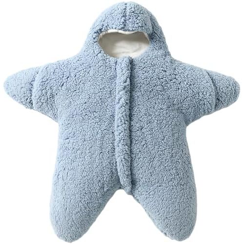 BINIDUCKLING Baby Bunting Suit Starfish Outfit for Fall & Winter Fleece Pramsuit 3-12 Months