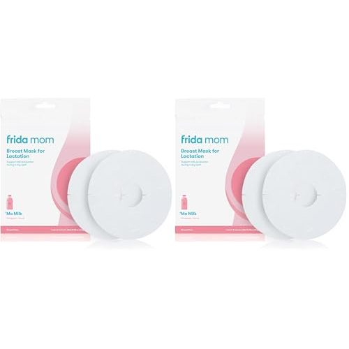 Frida Mom Breast Mask for Lactation- Made with Fenugreek + Fennel to Increase Milk Supply - 2 Sheet Masks - No Artificial Fragrances, Phthalates, or Parabens (Pack of 2)