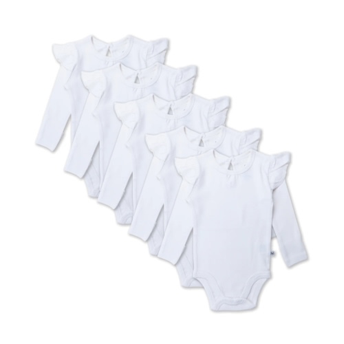 5-Pack Organic Cotton Long Sleeve Ruffle Bodysuits | Honest Baby Clothing