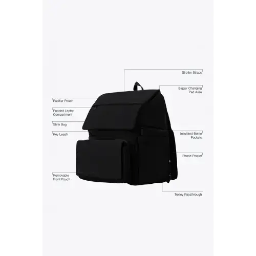 BÉIS 'The Ultimate Diaper Backpack' in Black - Best Backpack Diaper Bag in Black