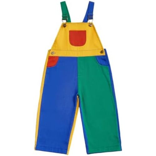 Fernvia Toddler Kids Baby Boy Girl Contrast Color Overalls Pants Clothes 2T 3T 4T 5T Adjustble Shoulder Strap Romper Workwear