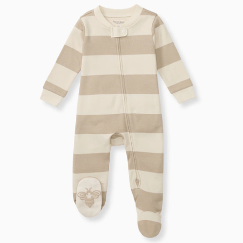 Mommy & Me Rugby Stripe Organic Cotton Sleep & Play - Oat – Burt's Bees Baby
