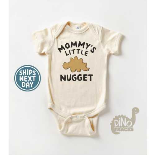 Funny Dinosaur Onesie® - Mommy's Little Nugget Bodysuit - Dino Nug Natural Onesie®